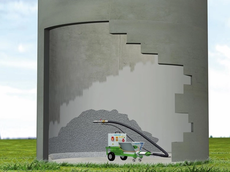 revêtement anti-acide d'une cheminée industrielle avec KÖSTER PSM