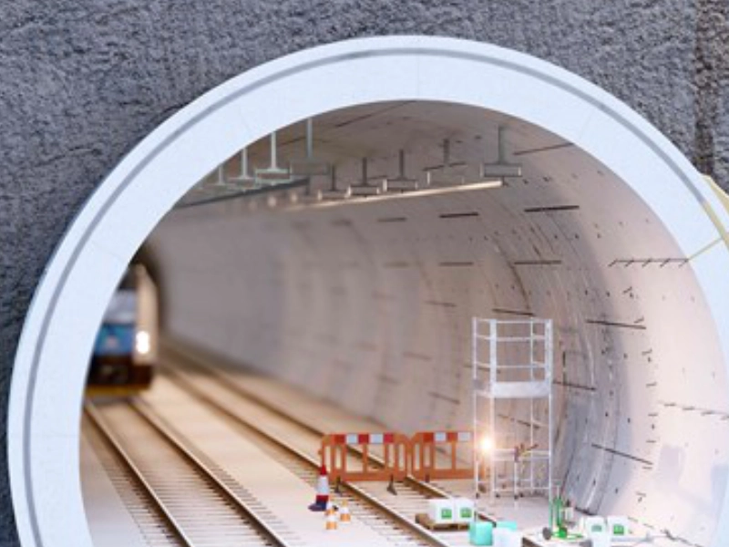 Schleierinjektion an einem Tunnel aus Tübbingelementen
